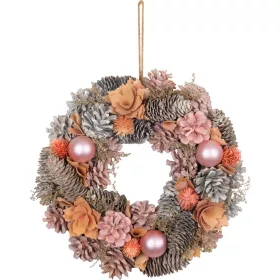   MagicHome, karácsonyi Koszorú, függő, rózsaszín-narancssárga, 30 cm