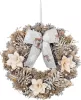 MagicHome, karácsonyi Koszorú, függő, természetes, masnival, 30 cm