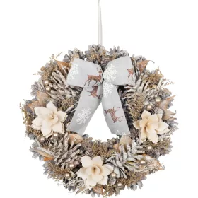   MagicHome, karácsonyi Koszorú, függő, természetes, masnival, 30 cm