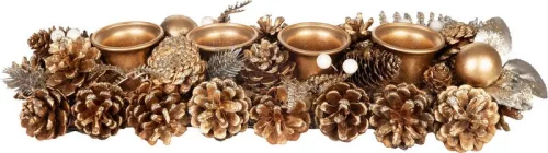 MagicHome, adventi ikebana, arany, 45 cm
