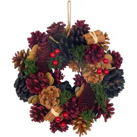 MagicHome, karácsonyi koszorú, függő, kék-piros, 24 cm
