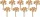 Dekoráció MagicHome Karácsonyi, bogyók, arany, 9x9x4 cm