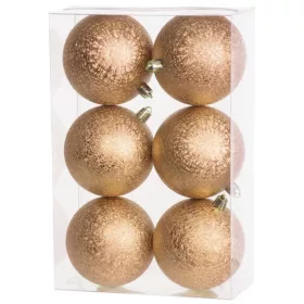 MagicHome, Karácsonyi gömbök, 6 db, pezsgő, 8 cm