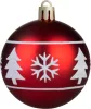 MagicHome, Karácsonyi gömbök, 12 db, 6 cm, piros-fehér