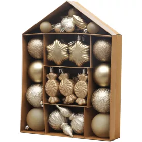 MagicHome, Karácsonyi gömbkészlet, 32 db, pezsgő, vegyes