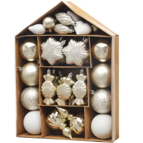 MagicHome, Karácsonyi gömbkészlet, 32 db, bézs, vegyes