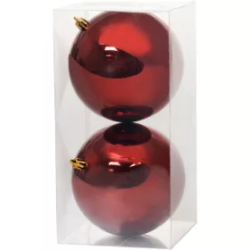 MagicHome, Karácsonyi gömbök, 2 db, bordó, 12 cm