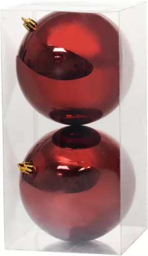 MagicHome, Karácsonyi gömbök, 2 db, bordó, 12 cm