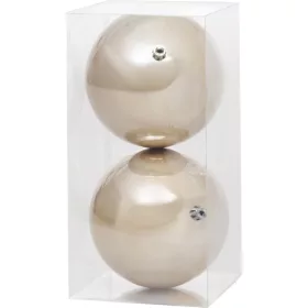 MagicHome, Karácsonyi gömbök, 2 db, bézs, 12 cm