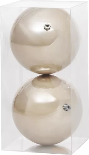 MagicHome, Karácsonyi gömbök, 2 db, bézs, 12 cm