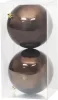 MagicHome, Karácsonyi gömbök, 2 db, barna, 12 cm