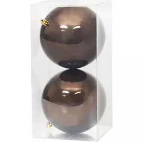 MagicHome, Karácsonyi gömbök, 2 db, barna, 12 cm