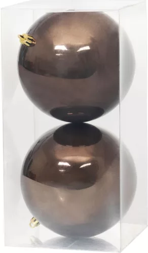 MagicHome, Karácsonyi gömbök, 2 db, barna, 12 cm