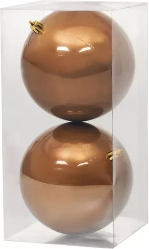 MagicHome, Karácsonyi gömbök, 2 db, bronz, 12 cm