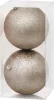 MagicHome, Karácsonyi gömbök, 2 db, bézs, 12 cm
