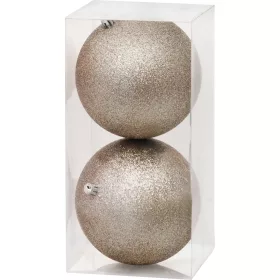 MagicHome, Karácsonyi gömbök, 2 db, bézs, 12 cm
