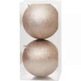 MagicHome, Karácsonyi gömbök, 2 db, pezsgő, 12 cm