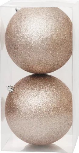 MagicHome, Karácsonyi gömbök, 2 db, pezsgő, 12 cm