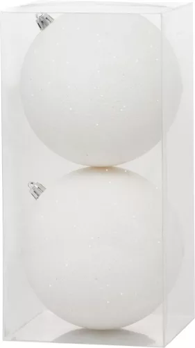 MagicHome, Karácsonyi gömbök, 2 db, fehér, 12 cm