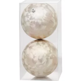MagicHome, Karácsonyi gömbök, 2 db, bézs, 12 cm
