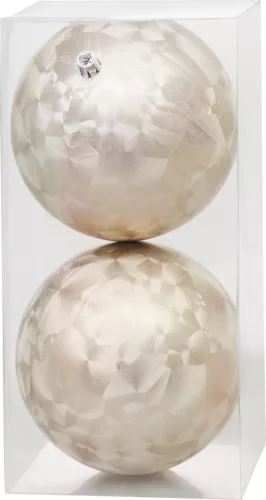 MagicHome, Karácsonyi gömbök, 2 db, bézs, 12 cm