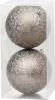 MagicHome, Karácsonyi gömbök, szürkésbarna, 2 db, 12 cm