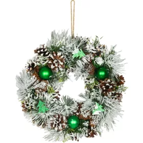   Koszorú MagicHome Vianoce, akasztós, zöld-fehér, 30x30x8 cm