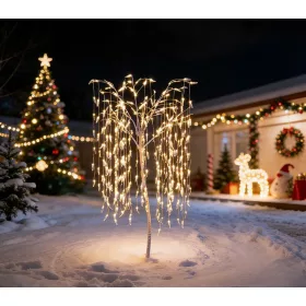   Karácsonyfa MagicHome, fűzfa, 384 LED, meleg fehér, 180 cm