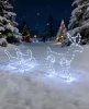 Dekoráció MagicHome, karácsonyi, rénszarvas, szánnal, 240x LED hideg fehér, kültéri, L-1,2 m