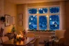Fényfüzér MagicHome Karácsonyi, fényfüggöny, csillagok, 142xLED, meleg fehér, 3 m