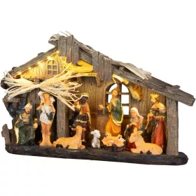   Dekoráció MagicHome Karácsonyi, betlehem, polirezin, 17xLED meleg fehér, 9,2x31,2x17,7 cm, 2xAAA