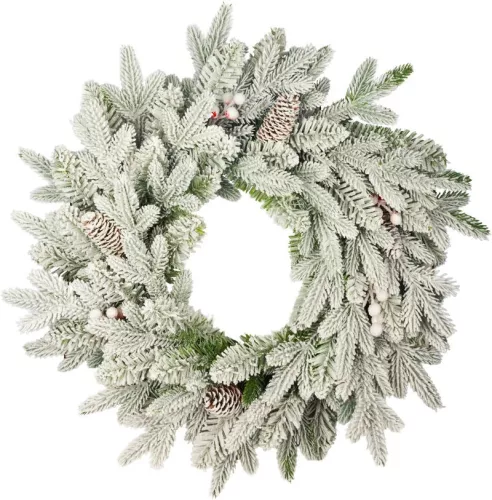 Koszorú MagicHome Vianoce Frosty, havas, 3D+2D, 50 cm