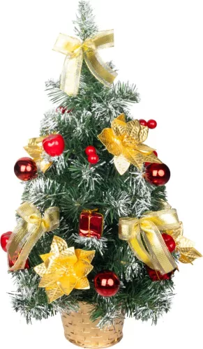 Fa MagicHome Karácsony, díszített, arany-piros, 50 cm