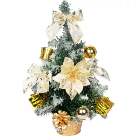 Karácsonyfa MagicHome, díszített, arany, 30 cm