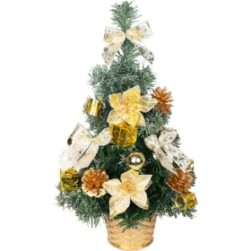 Karácsonyfa MagicHome, díszített, arany, 40 cm