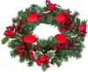 Koszorú MagicHome Vianoce, adventi, piros, 41 cm