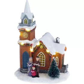   Dekoráció MagicHome Karácsony, Templom, LED, 2xAAA, 12,5x9,5x17,5 cm