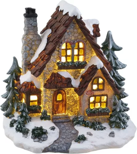 Dekoráció MagicHome Karácsony, Házikó LED, 3xAA, 22,5x17,5x21 cm