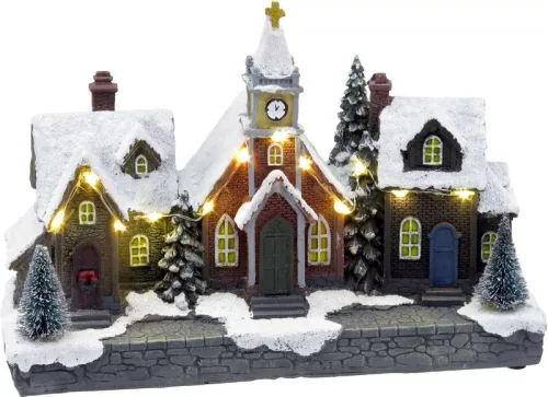 Dekoráció MagicHome Karácsony, Kisváros, LED, 3xAA, 26,5x10x17,5 cm