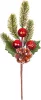 Ág MagicHome Vianoce, karácsonyi, tobozzal, piros, 32 cm