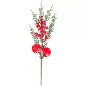 Ág MagicHome Vianoce, karácsonyi, bogyókkal, havas, 31 cm