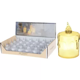 Gyertya, karácsonyi, LED, meleg fehér, 5 cm, sellbox 24 db