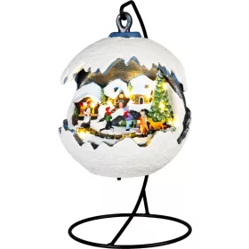   Dekoráció MagicHome Karácsony, Havas táj, 3xLED meleg fehér, 3xAA, 18,5x18,5x22 cm