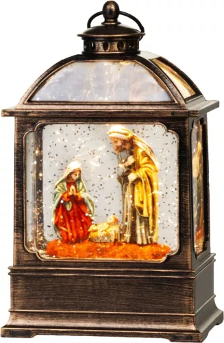 Dekoráció MagicHome Karácsony, Hógömb, 1xLED meleg fehér, 3xAAA, 10x7x16,8 cm