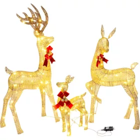   Dekoráció MagicHome Karácsony, Szarvasok, 155xLED meleg fehér, IP44, 150/130/70 cm, csomag 3 db