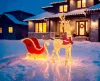 Dekoráció MagicHome Karácsony, Szarvas szánnal, 448xLED meleg fehér, IP44, 155/75 cm