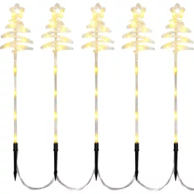   Dekoráció MagicHome Karácsony, Fa pálcán, 50xLED meleg fehér, 11x15/43 cm, csomag 5 db