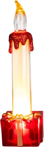Gyertya MagicHome Karácsony, 1xLED meleg fehér, 3xLR44, 4,8x4,8x16 cm