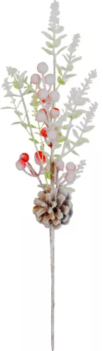 MagicHome, Karácsonyi ág, havas, 46 cm