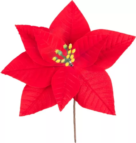 MagicHome, Karácsonyi Mikulásvirág, piros, 21 cm, virágméret: 16,5 cm